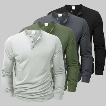 MOVEWEAR Long Sleeve Henley T-Shirt - MOVEWEAR