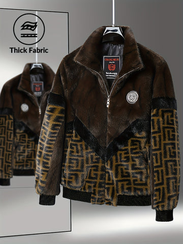 MOVEWEAR Men’s Brown & Black Color Block Winter Jacket