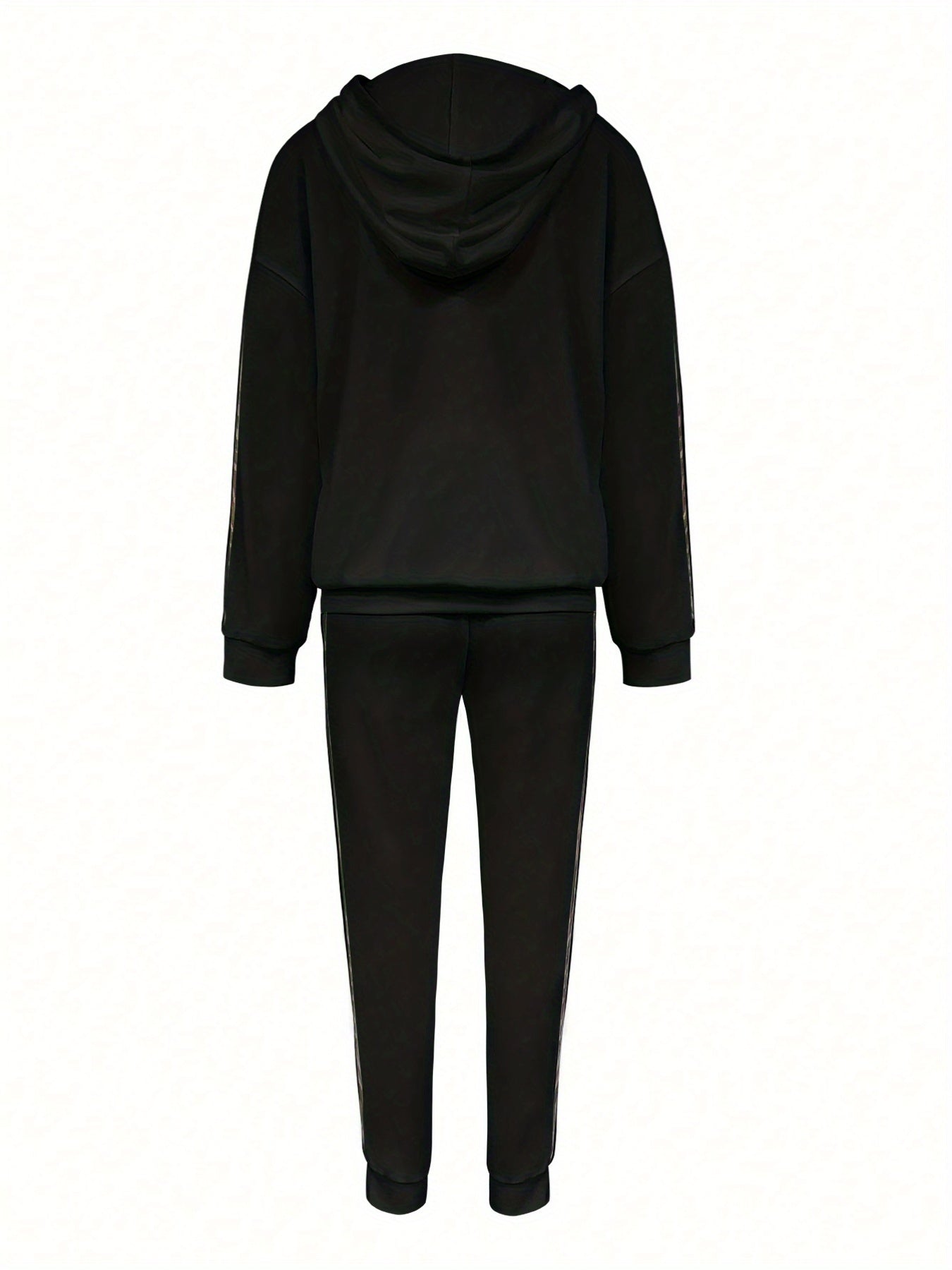 MOVEWEAR Women’s Two-Tone Black & Gold Hoodie Jogger Set